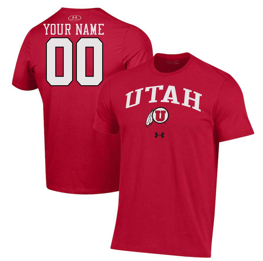 Custom Utah Utes Name And Number College Tshirt-Red - Click Image to Close